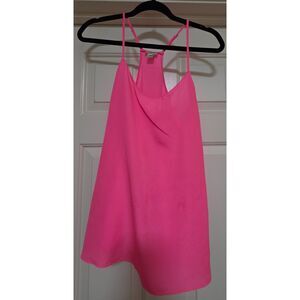 J.Crew Factory Neon Pink Racerback Camisole Chiffon Tank Top Size 4
